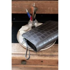 LouLou Essentiels Vintage Croco Silver Crossbody Black -Stijlvolle Tassen 03crossbodyxs004s 001 8720143393310 loulou essentiels 5