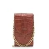 MOSZ Telefoontasje Croco Cognac Gold