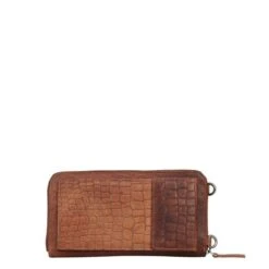 DSTRCT Flora Fountain Phone Bag Croco Cognac