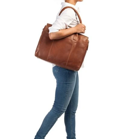 Burkely Vintage Doris Laptoptas 15.6" Schoudertas Cognac 5 Burkely Vintage Doris Laptoptas 15.6" Schoudertas Cognac - Afbeelding 5