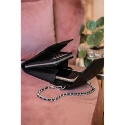 MOSZ Telefoontasje Quilted Black Brushed Silver -Stijlvolle Tassen a28c0450