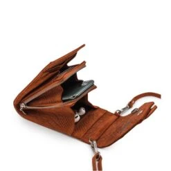 MOSZ Telefoontasje Suède Snake Cognac Brushed Silver 7 MOSZ Telefoontasje Suède Snake Cognac Brushed Silver -Stijlvolle Tassen binnenkant