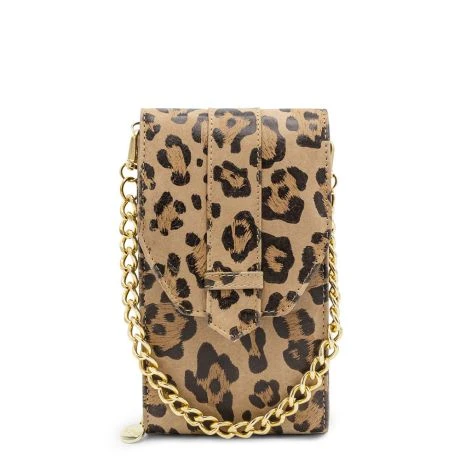 MOSZ Telefoontasje Cheeta Brown Light Gold 1 MOSZ Telefoontasje Cheeta Brown Light Gold