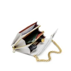 MOSZ Krisbag Telefoontasje Quilted Off White Shiny Light Gold -Stijlvolle Tassen krisbag quilted black binnenkant 1