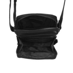 Chesterfield Hamilton Phonebag Schoudertas Black -Stijlvolle Tassen leren telefoontasje zwart hamilton 2