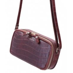 LouLou Essentiels Classy Croc Cacao -Stijlvolle Tassen loulou 04mobilebag classy croc cacao 5 600