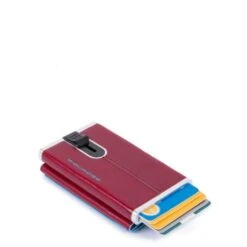 Piquadro Blue Square Compact Wallet For Banknotes And Creditcards Red -Stijlvolle Tassen pp4891b2r r dett2