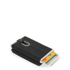 Piquadro Black Square Compact Wallet For Banknotes And Creditcards Black -Stijlvolle Tassen pp4891b3r n dett2