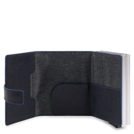 Piquadro Blue Square Double Credit Card Case With Sliding System Night Blue 2 Piquadro Blue Square Double Credit Card Case With Sliding System Night Blue - Afbeelding 2