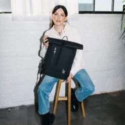 GOT BAG RollTop Lite Backpack 15" Black -Stijlvolle Tassen rolltop light black moods77 01