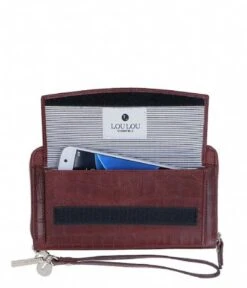 LouLou Essentiels SLB Classic Croc RFID Wallet Cacao -Stijlvolle Tassen slb149lg 029 029 3 600